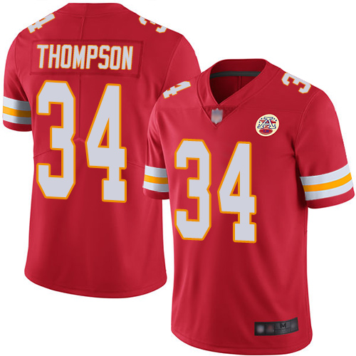 Men Kansas City Chiefs #34 Thompson Darwin Red Team Color Vapor Untouchable Limited Player Football Nike NFL Jersey